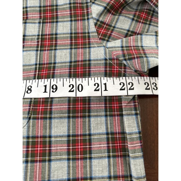 LL Bean Wrinkle Free Traditional Fit‎ Red Grey Plaid Long Sleeve Button Down M - Picture 5 of 7